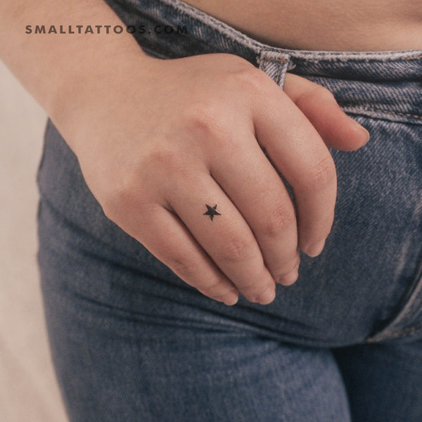 Small Black Star Temporary Tattoo (Set of 3)