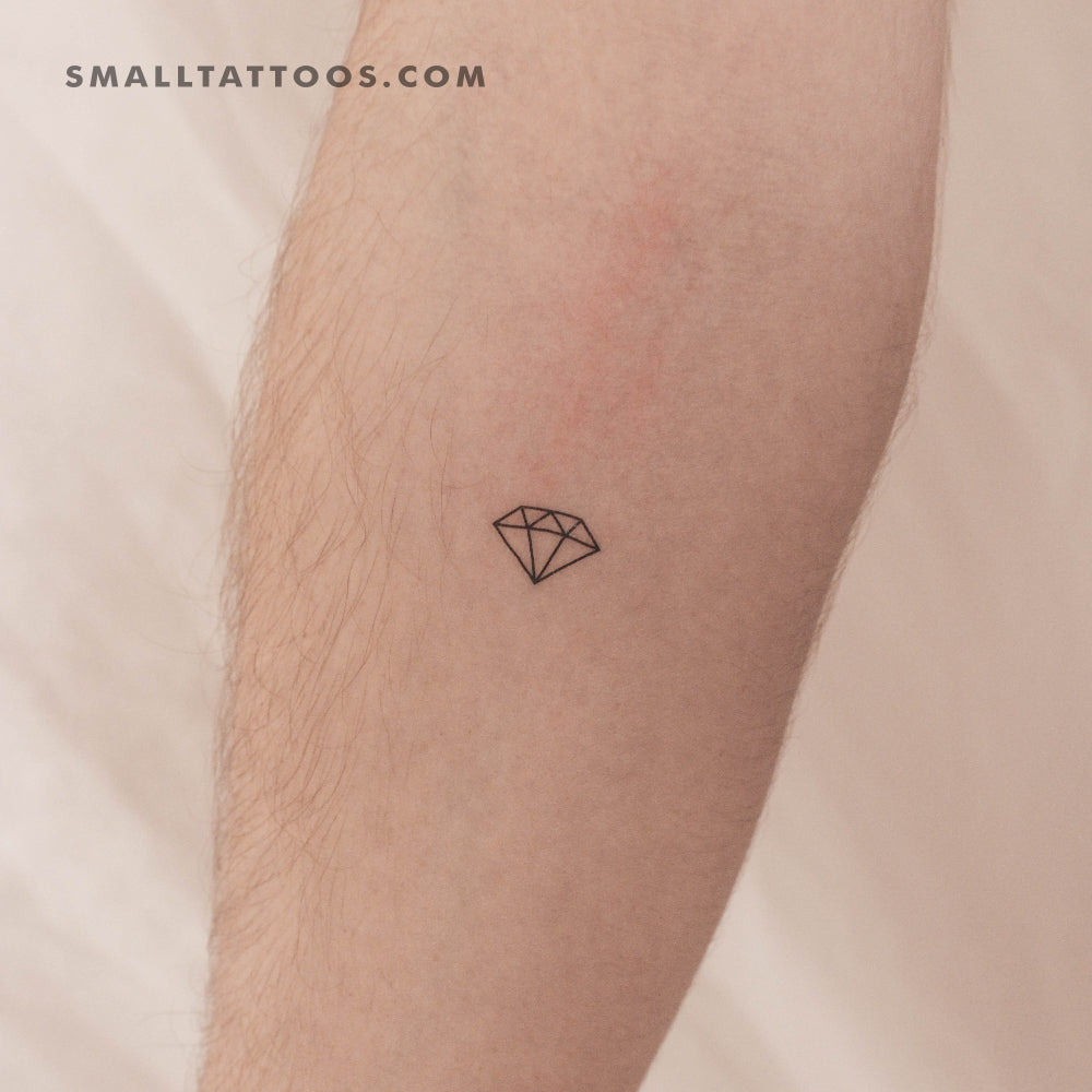 Tatuaje temporal minimalista de diamante (juego de 3)