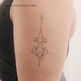 Ornamental Lotus Temporary Tattoo by 1991.ink (Set of 3)