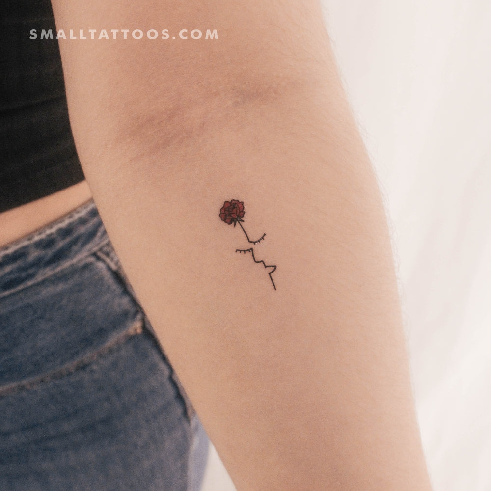 Tatuaje temporal de rosa roja de Tukoi (juego de 3)