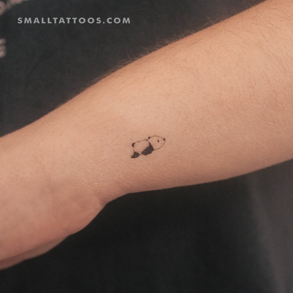 Tatuaje temporal de oso panda cansado (juego de 3)