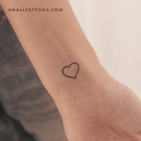 Small Heart Outline Temporary Tattoo (Set of 3)