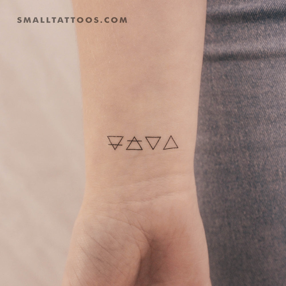 Tatuaje temporal de símbolos alquímicos (juego de 3)