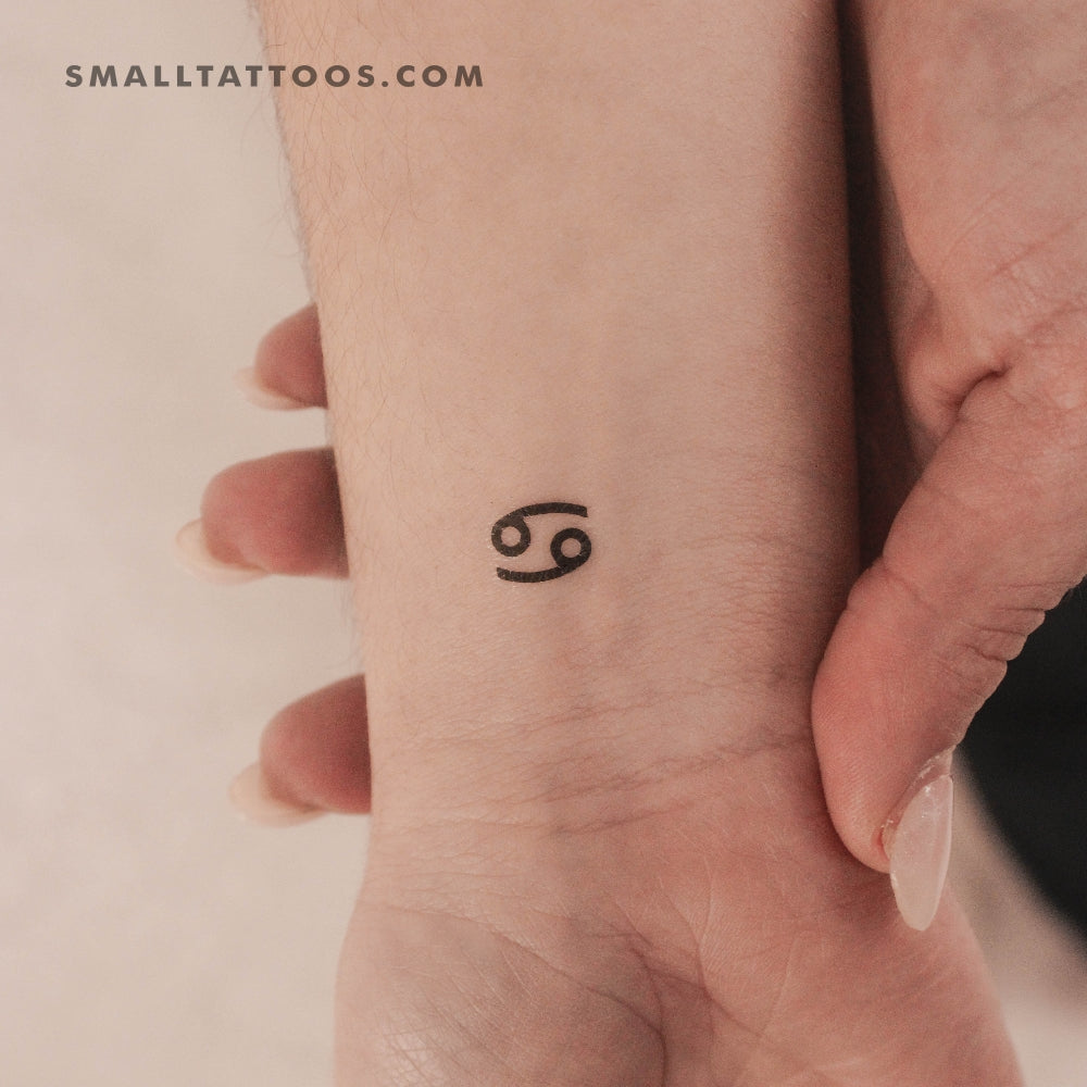 Tatuaje temporal del símbolo del zodiaco Cáncer (juego de 3)