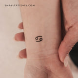 Cancer Zodiac Symbol Temporary Tattoo (Set of 3)