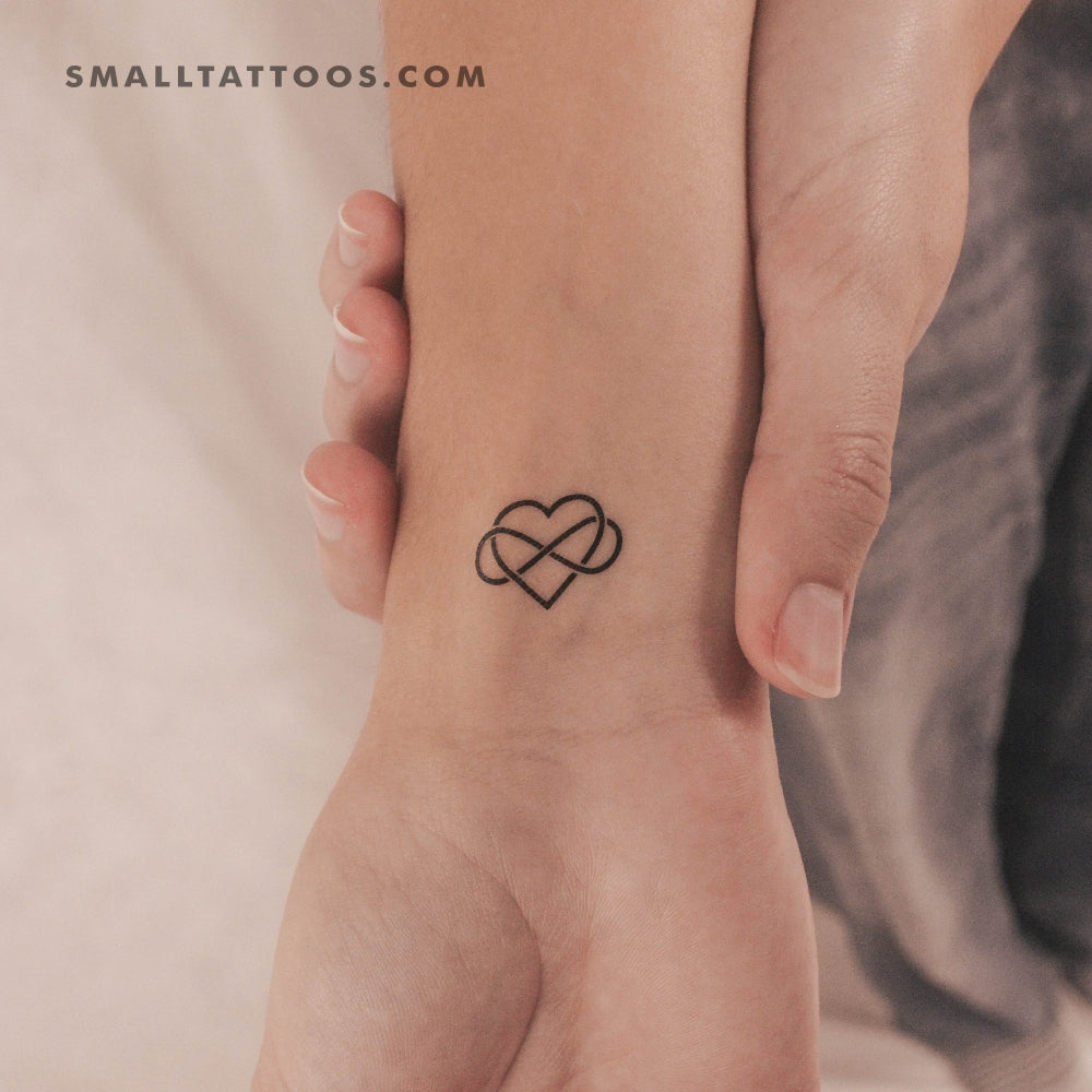 Heart And Infinity Temporary Tattoo (Set of 3), image size:1000x1000