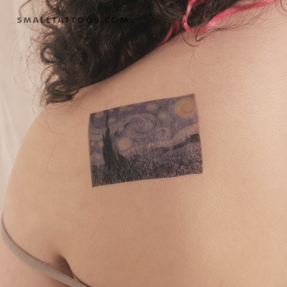 Tatuaje temporal de la noche estrellada (juego de 3)