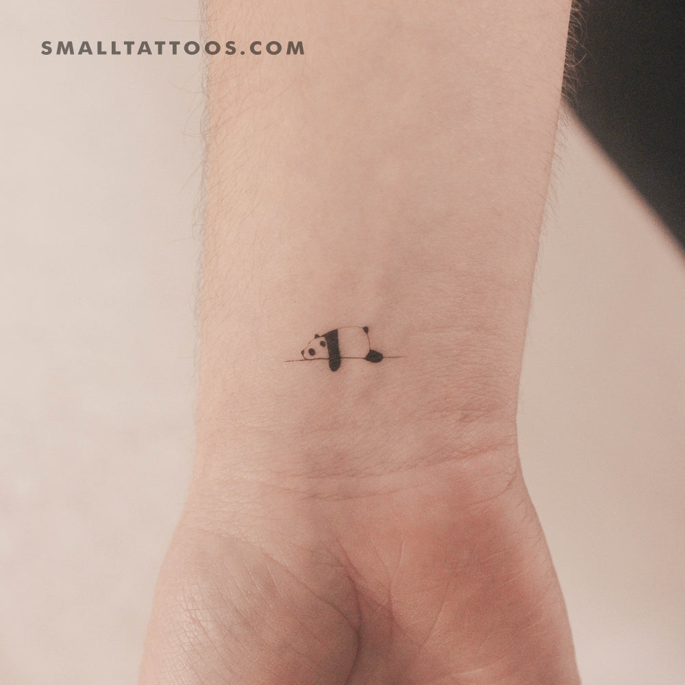 Tatuaje temporal de panda dormido (juego de 3)
