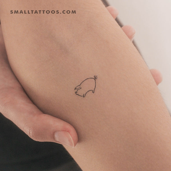 Minimalist Pig Temporary Tattoo (Set of 3)