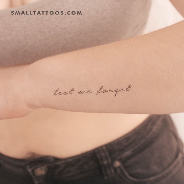 Lest We Forget Temporary Tattoo (Set of 3)