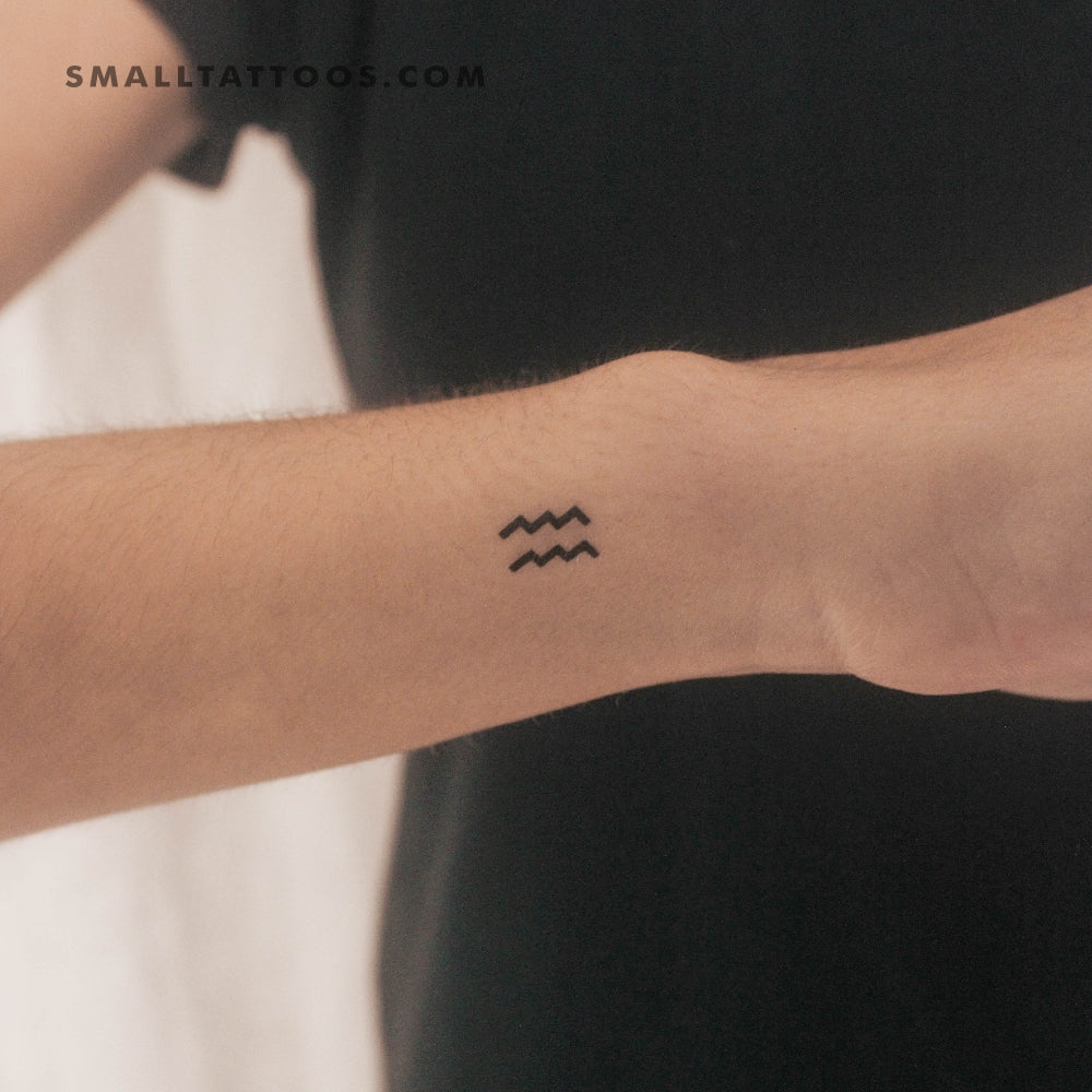 Tatuaje temporal del símbolo del zodiaco Acuario (juego de 3)