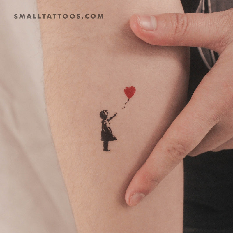 Small Banksy's Balloon Girl Temporary Tattoo (Set of 3)