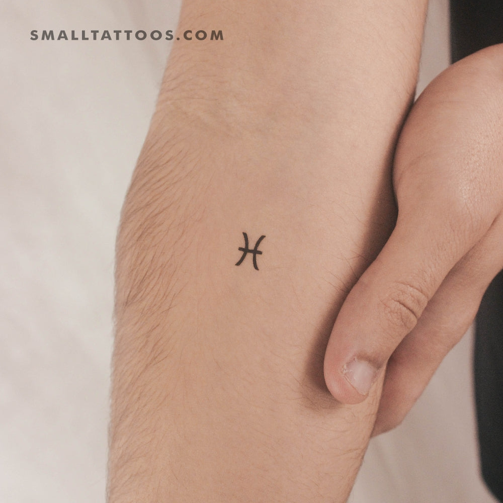 Tatuaje temporal del símbolo del zodiaco Piscis (juego de 3)