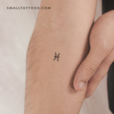 Pisces Zodiac Symbol Temporary Tattoo (Set of 3)