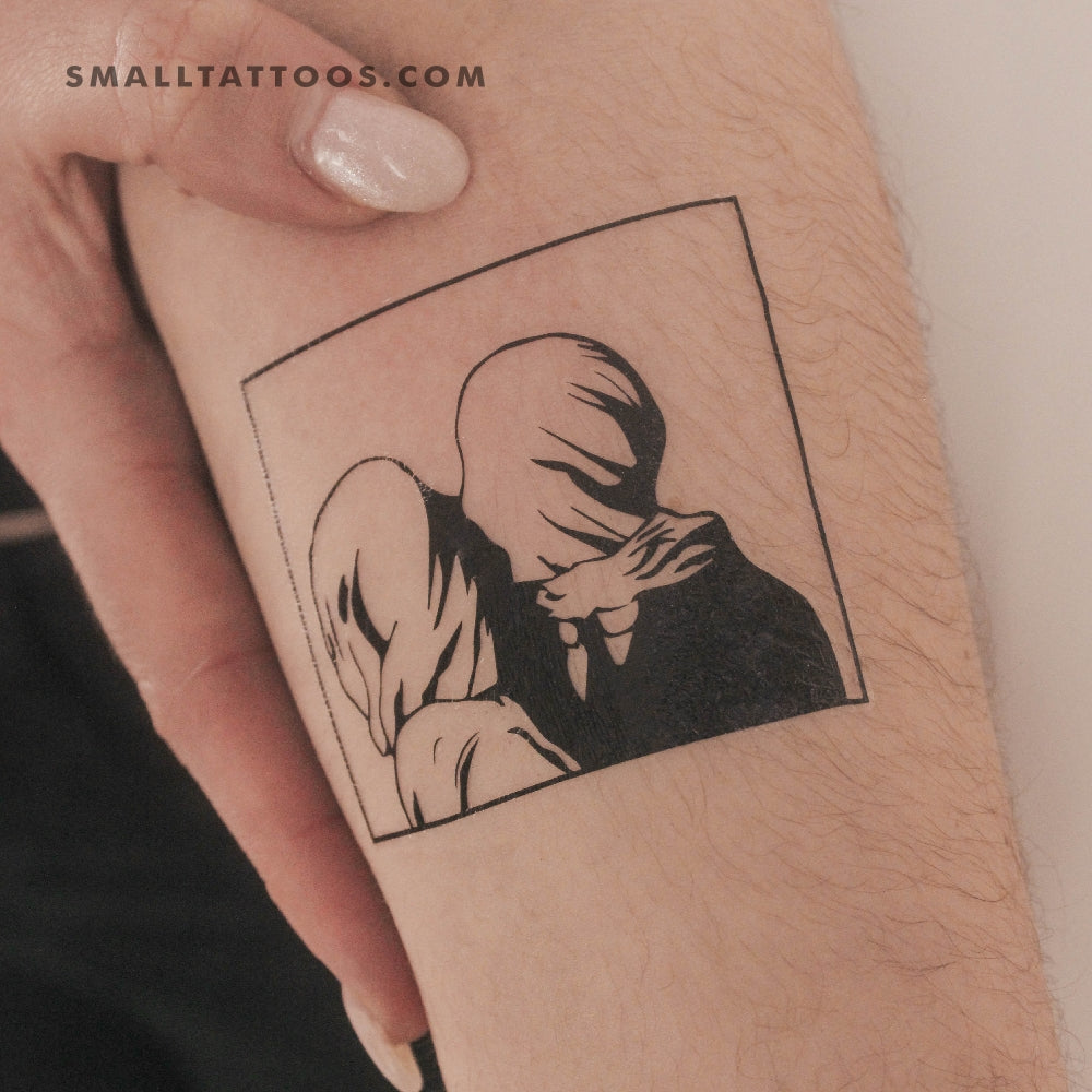 Tatuaje temporal de Los amantes de Magritte (juego de 3)