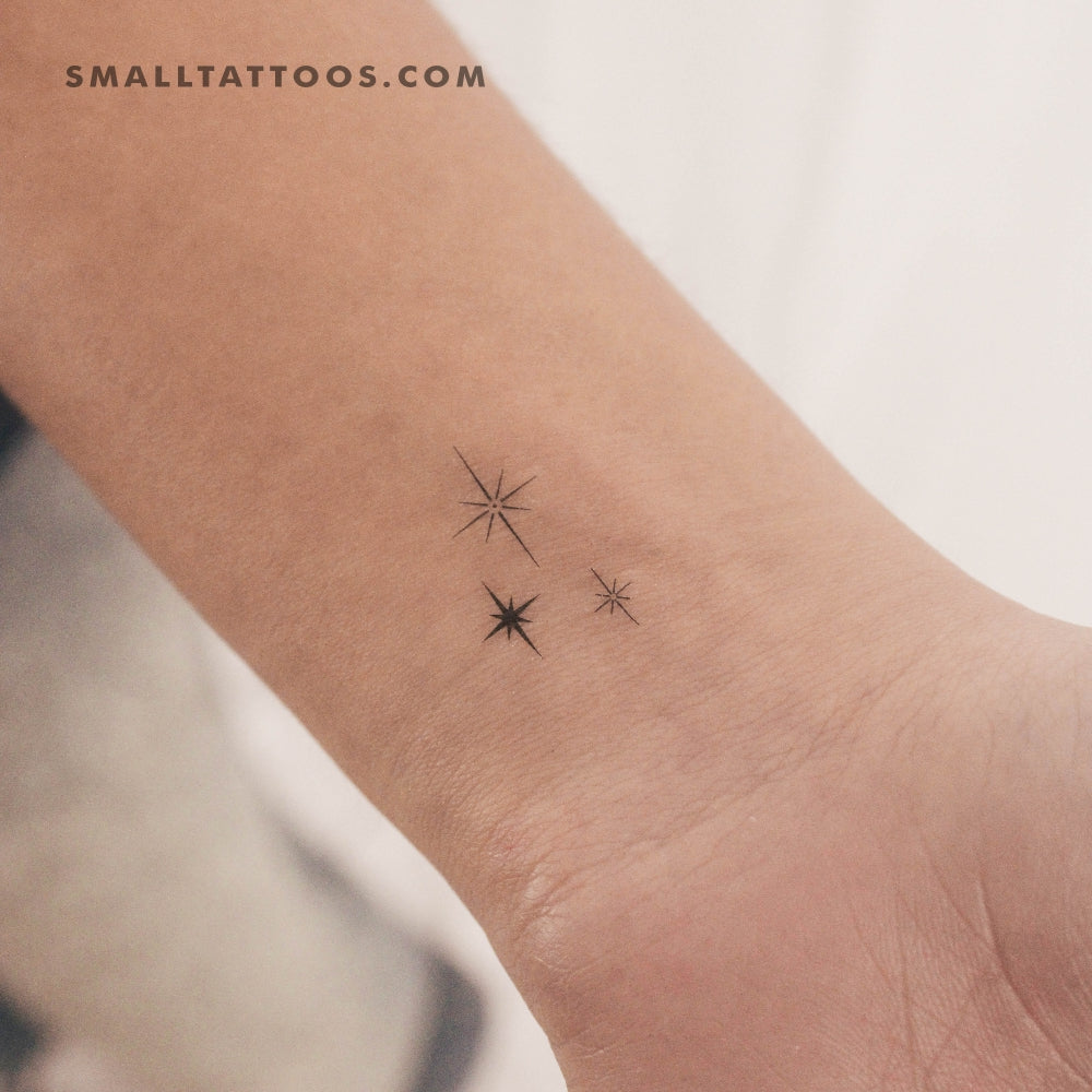 Tatuaje temporal de tres destellos (juego de 3)