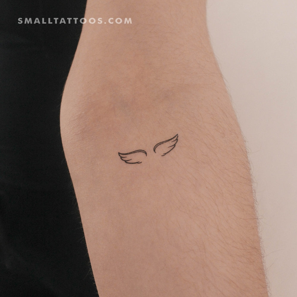 Small Wing Couple Temporary Tattoo - Set of 3
