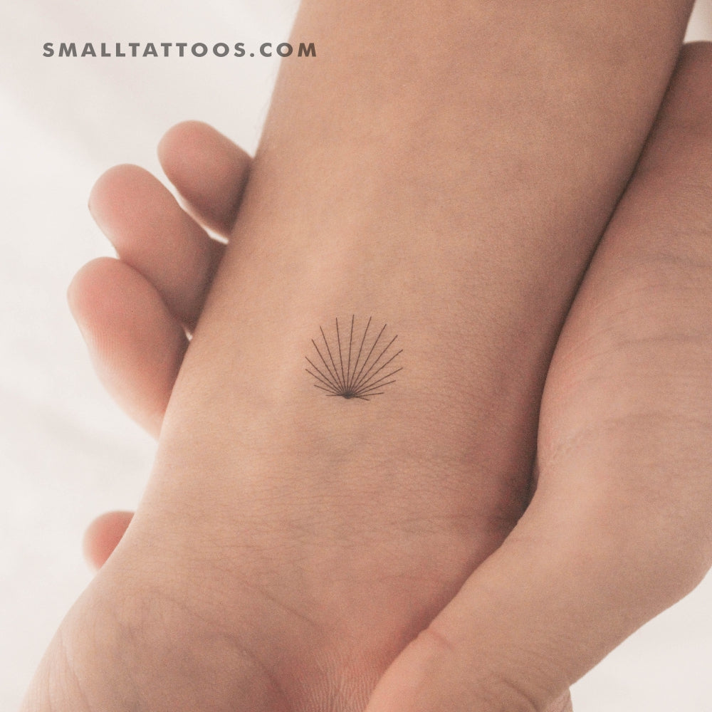 Tatuaje temporal de concha minimalista diminuta - Juego de 3