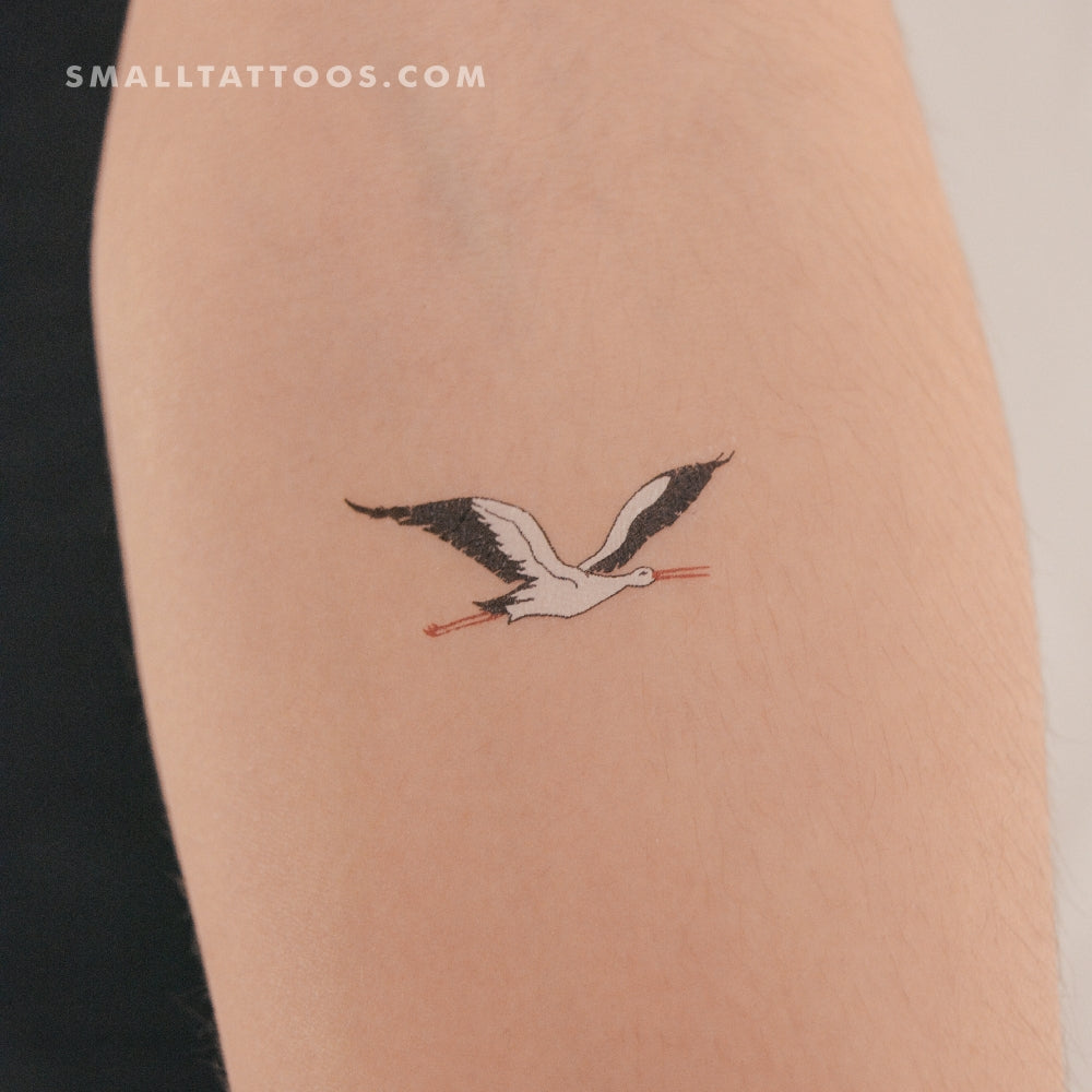 Flying Stork Temporary Tattoo (Set of 3)