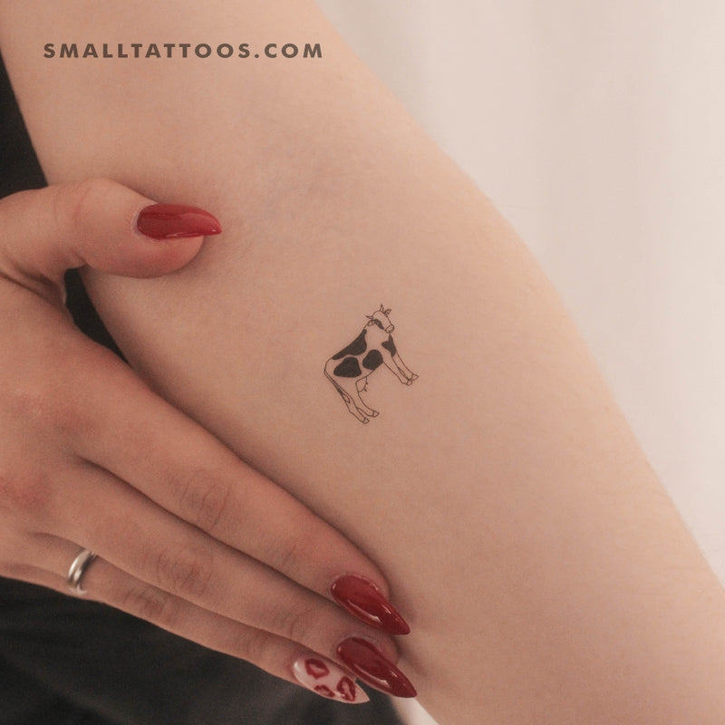Minimalist Cow Temporary Tattoo (Set of 3)