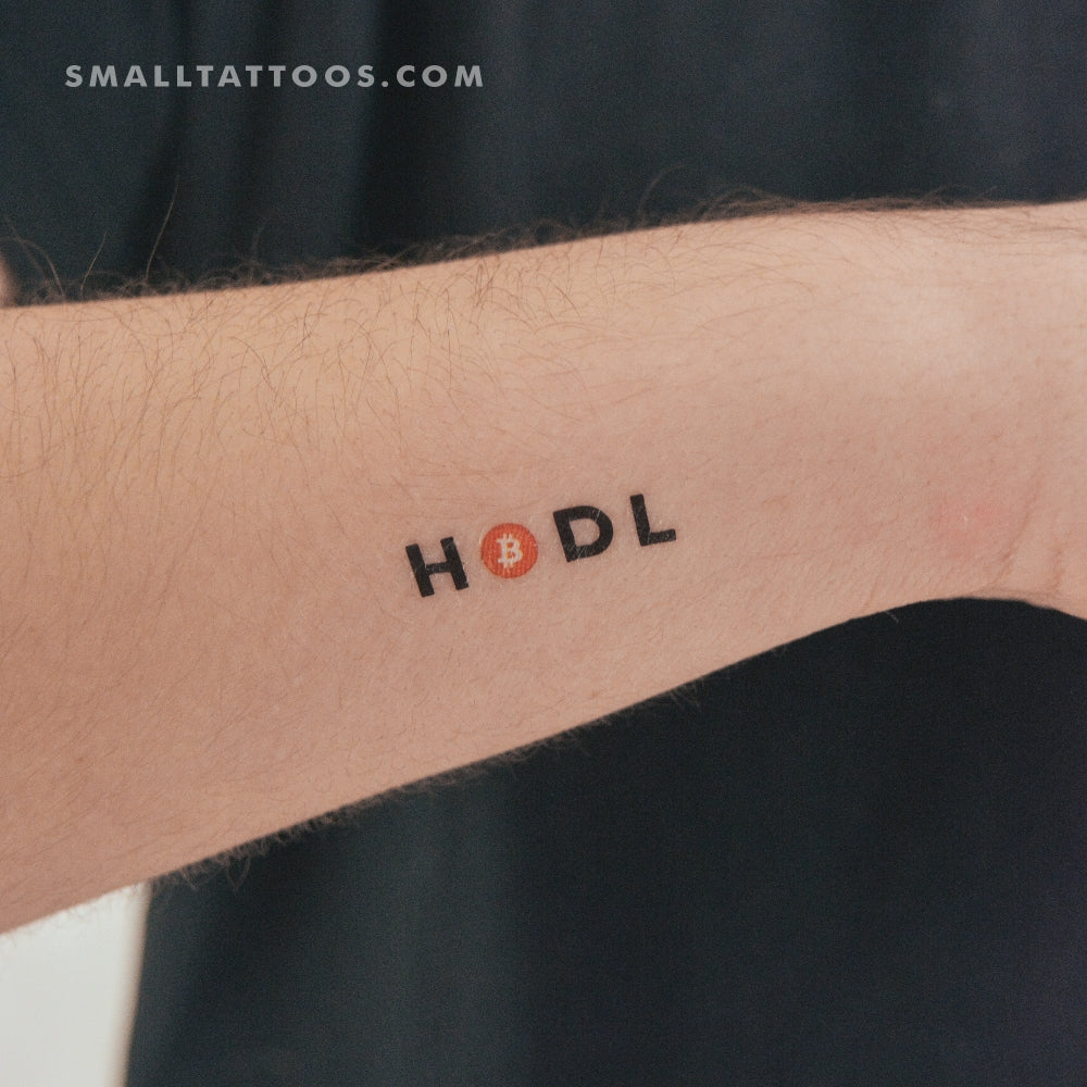 Tatuaje temporal "HODL" de Bitcoin (juego de 3)