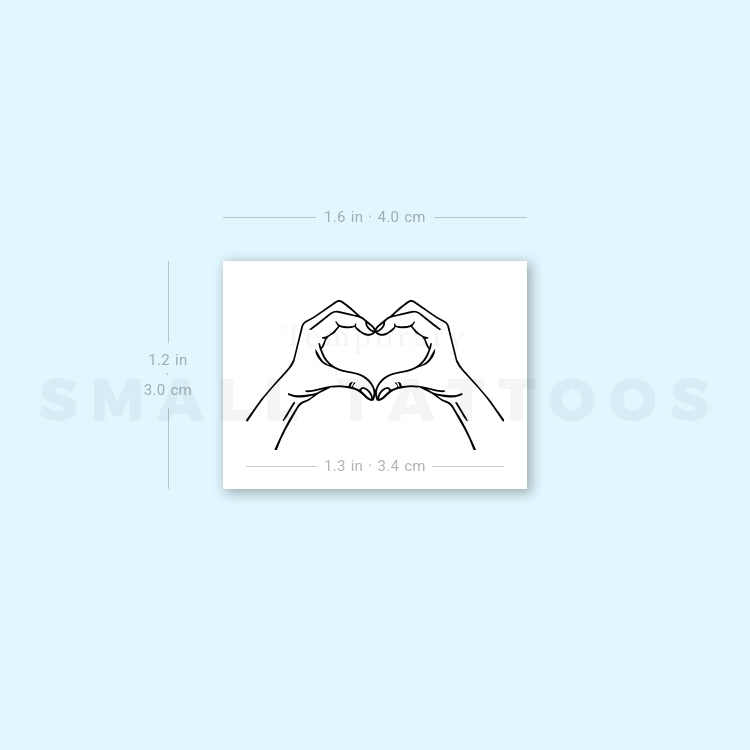 Hands Making Heart Temporary Tattoo (Set of 3)
