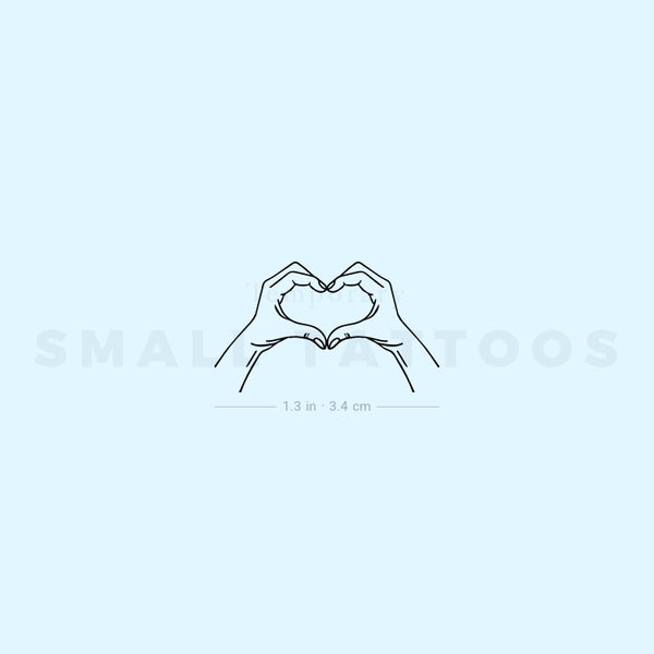 Hands Making Heart Temporary Tattoo (Set of 3)