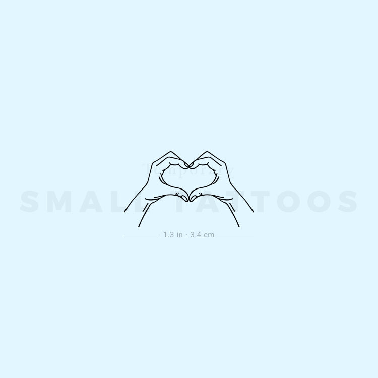 Hands Making Heart Temporary Tattoo (Set of 3)