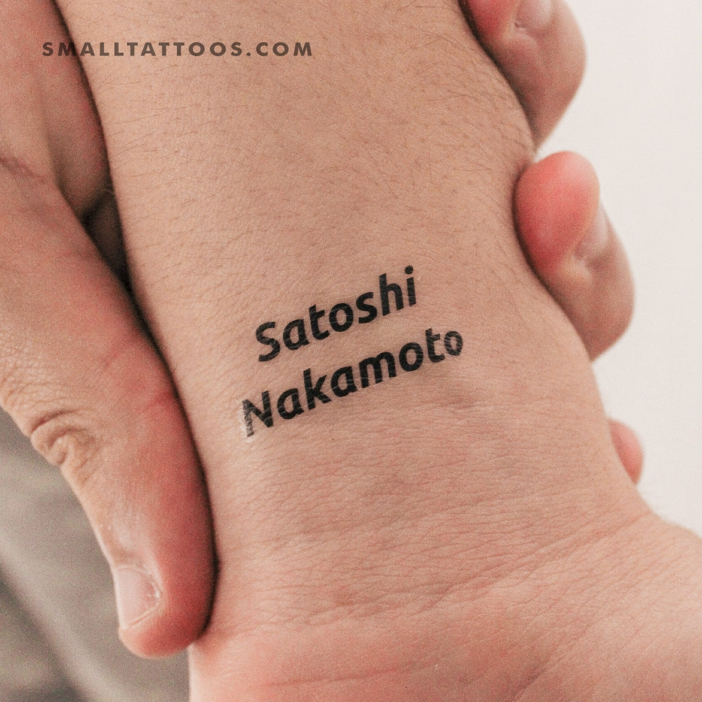 Tatuaje temporal de Satoshi Nakamoto (juego de 3)