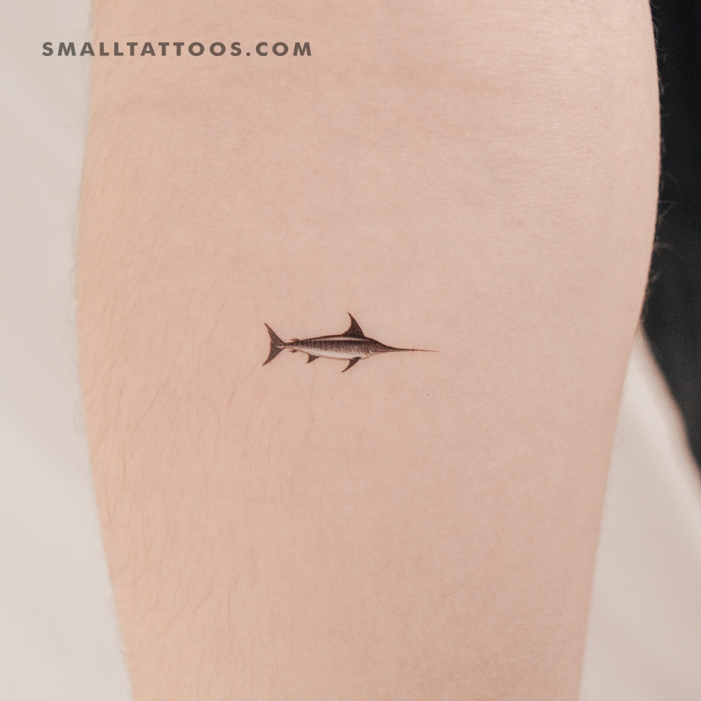 Tatuaje temporal de pez espada (juego de 3)