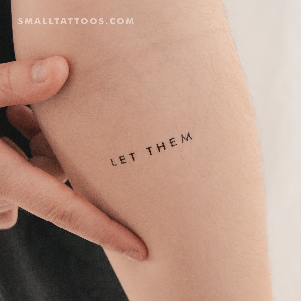 Tatuaje temporal Sans-Serif "Let Them" (juego de 3)