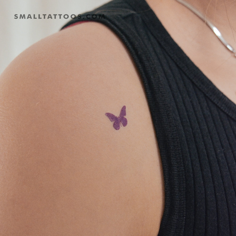 Tatuaje temporal de mariposa morada (juego de 3)