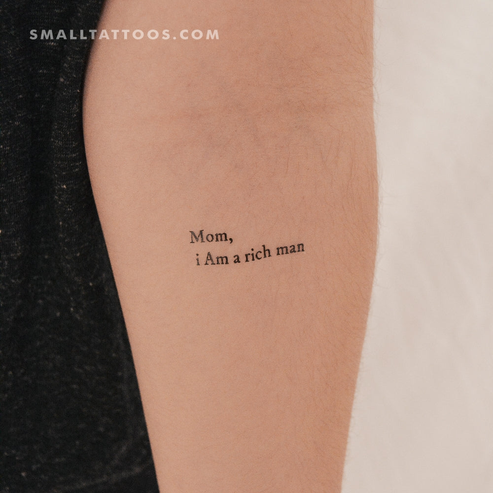 Tatuaje temporal "Mamá, soy un hombre rico" (juego de 3)