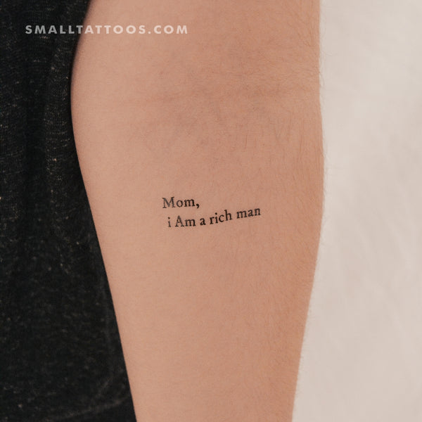 Mom, I Am A Rich Man Temporary Tattoo (Set of 3)