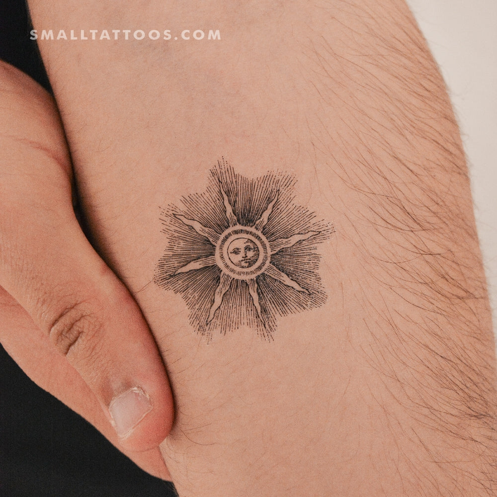 Tatuaje temporal de sol grabado (juego de 3)