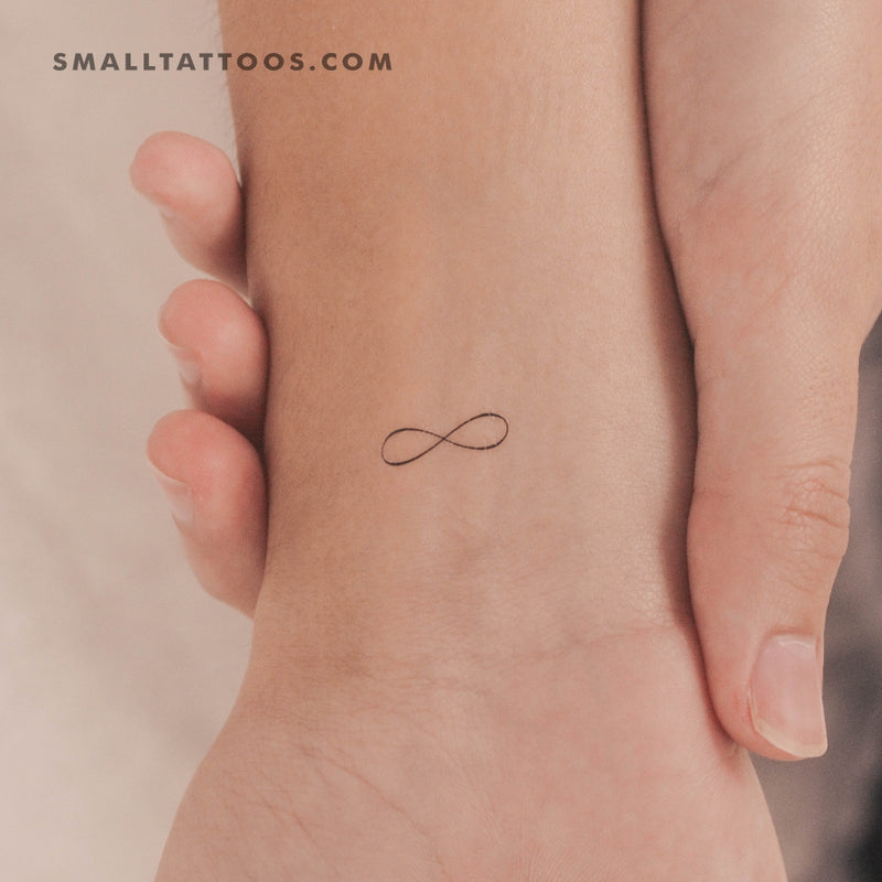 Tiny Fine Line Infinity Symbol Temporary Tattoo (Set of 3)