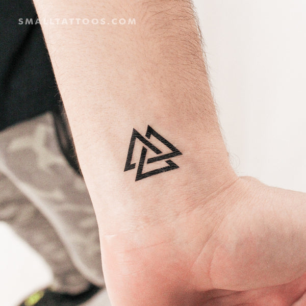 Unicursal Valknut Temporary Tattoo - Set of 3