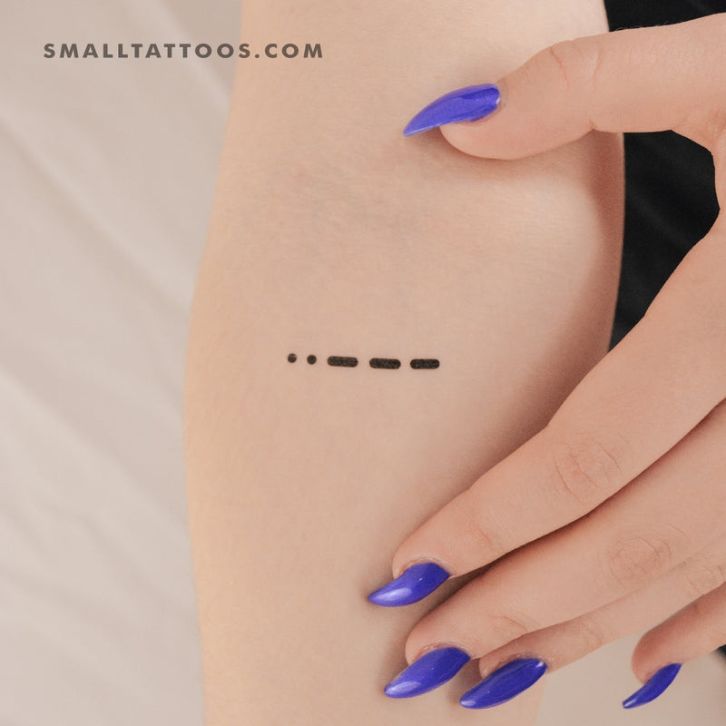 Morse Code 2 Temporary Tattoo (Set of 3)