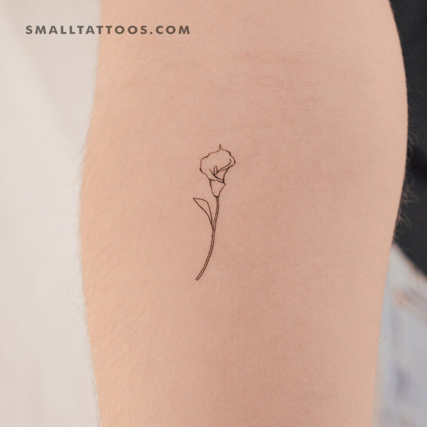 white calla lily tattoo Small Calla Lily Temporary Tattoo (Set of 3)