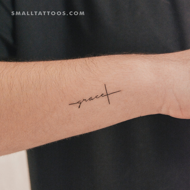 Grace And Cross Temporary Tattoo (Set of 3)