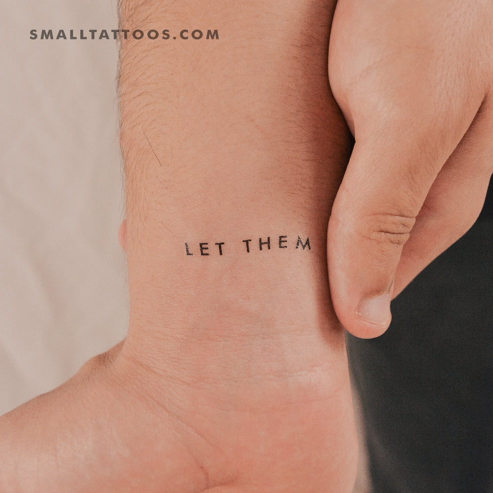 Tatuaje temporal Sans-Serif "Let Them" (juego de 3)