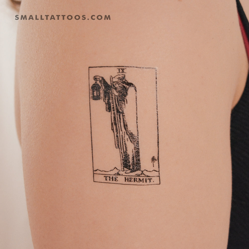 The Hermit Tarot Card Temporary Tattoo (Set of 3)