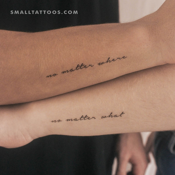 Matching No Matter Where, No Matter What Temporary Tattoos (Set of 3+3)