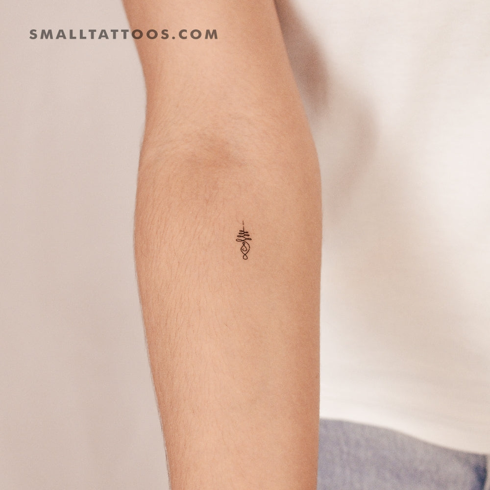Tatuaje temporal pequeño de Unalome (juego de 3)