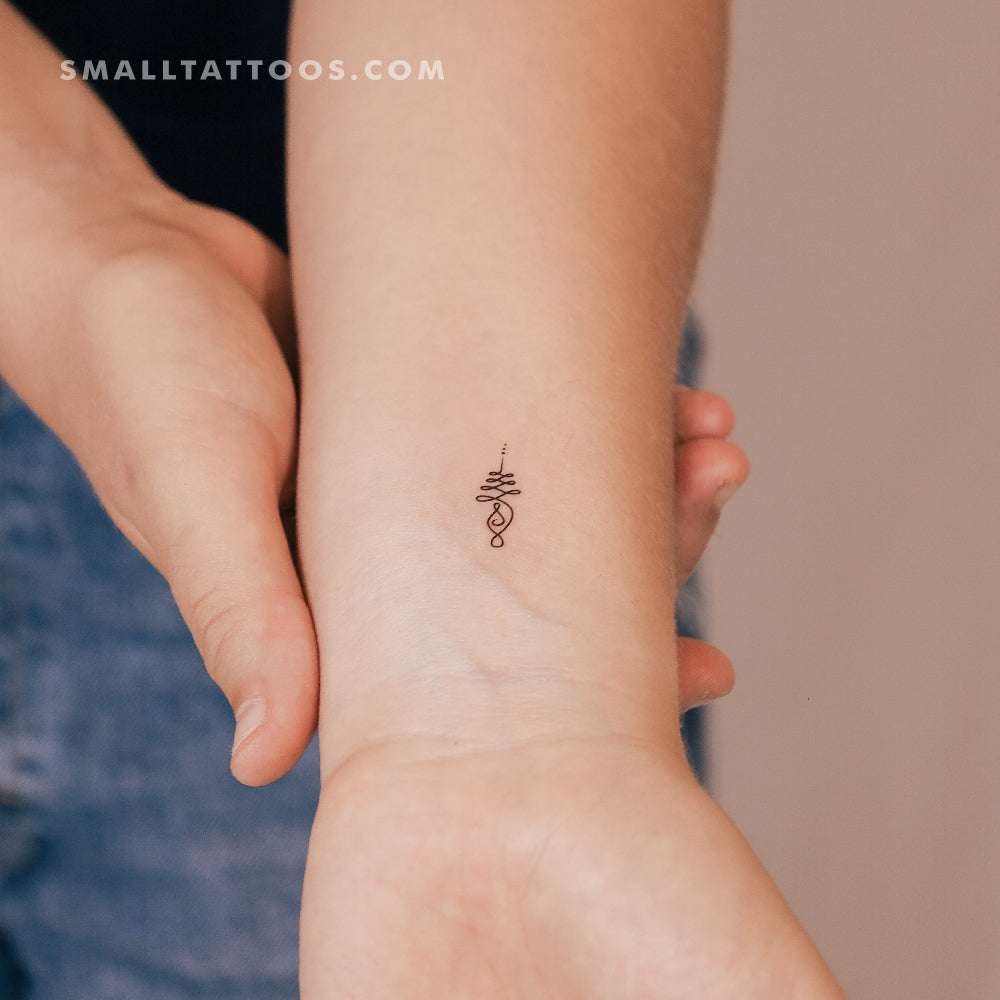 Tatuaje temporal pequeño de Unalome (juego de 3)