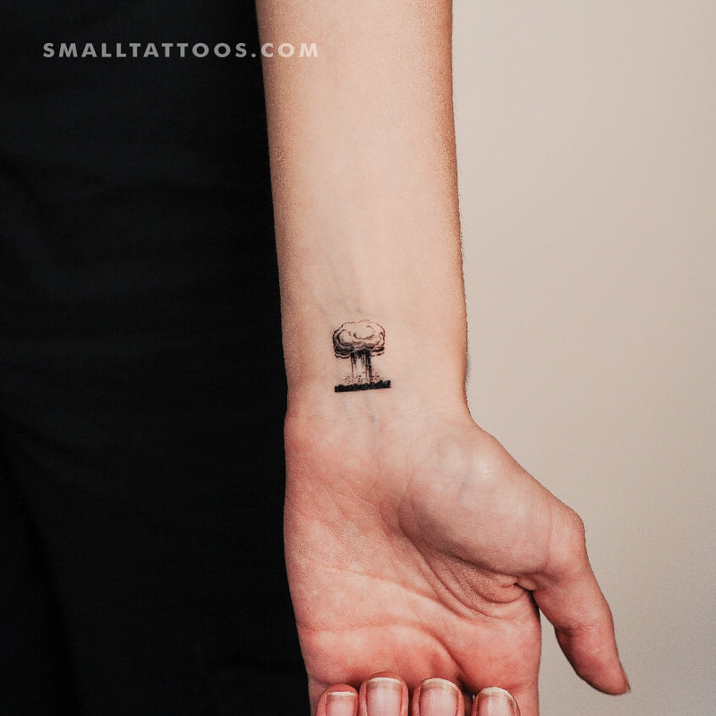 Atomic Bomb Mushroom Cloud Temporary Tattoo (Set of 3)