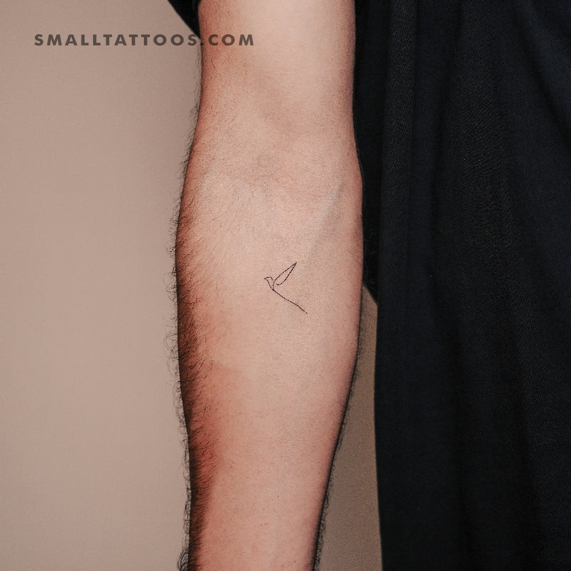 Continuous Line Bird Temporary Tattoo (Set of 3)