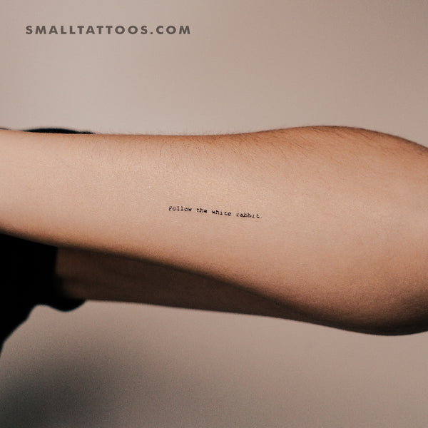 Little Follow The White Rabbit Temporary Tattoo (Set of 3)