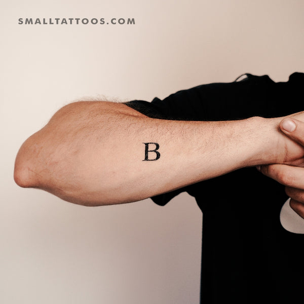 Uppercase B Temporary Tattoo (Set of 3)