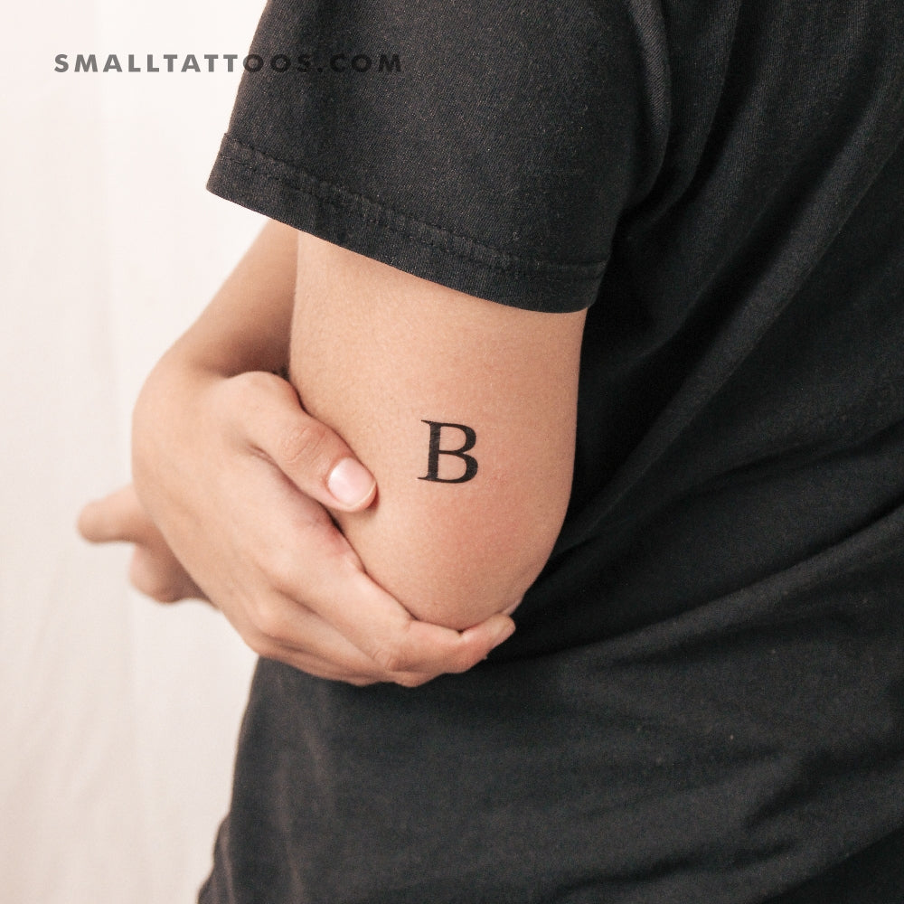 Uppercase B Temporary Tattoo (Set of 3)
